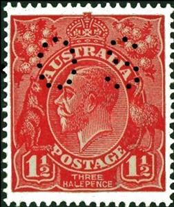 Stamp, Punctured OS, Australia,  , Kings