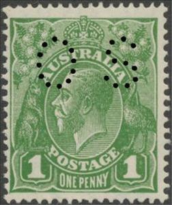 Stamp, Punctured OS, Australia,  , Kings