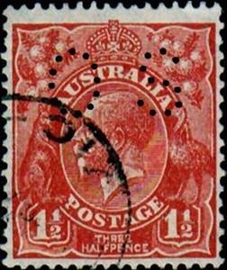 Stamp, Punctured OS, Australia,  , Kings
