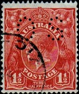 Stamp, Punctured OS, Australia,  , Kings