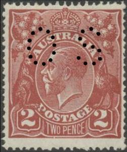 Stamp, Punctured OS, Australia,  