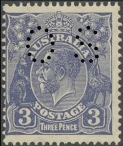Stamp, Punctured OS, Australia,  , Kings