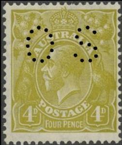 Stamp, Punctured OS, Australia,  