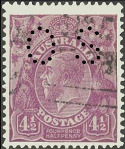 Stamp, Punctured OS, Australia,  , Kings