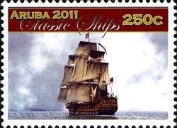 Stamp, Classic Ships, Aruba,  