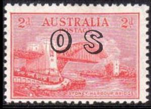 Stamp, Overprinted OS, Australia,  , Ports, Bridges