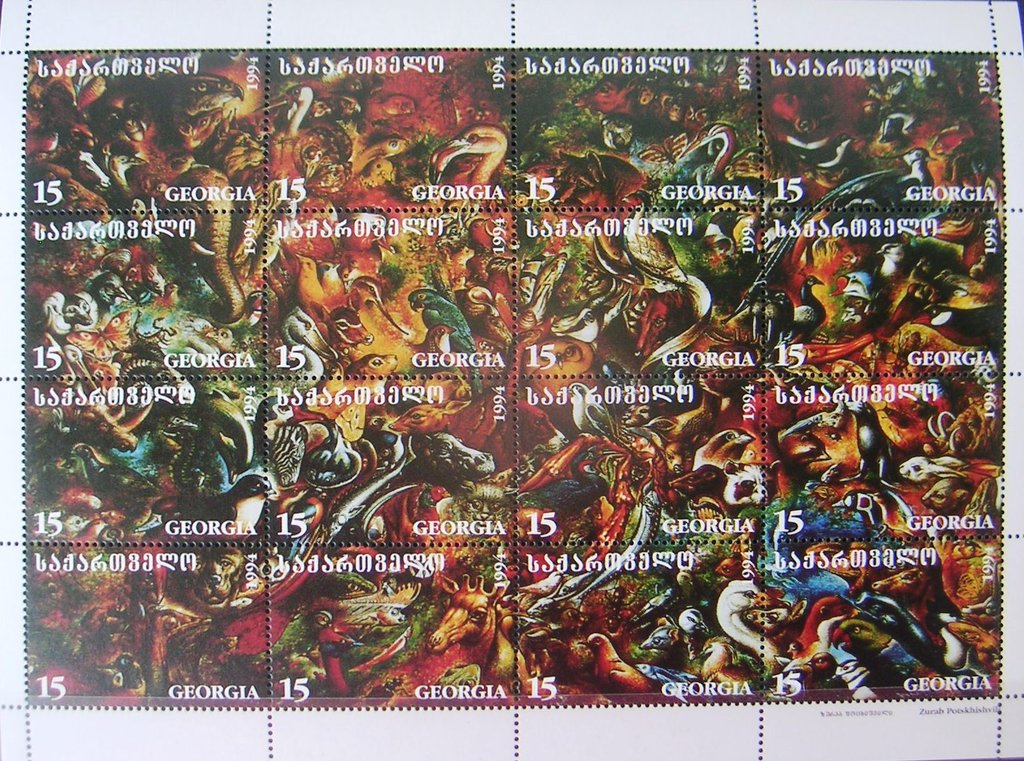 Fauna (Painting) - Mini Sheet of 16