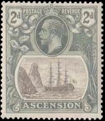 Stamp, Sailing ship, Ascension Island,  