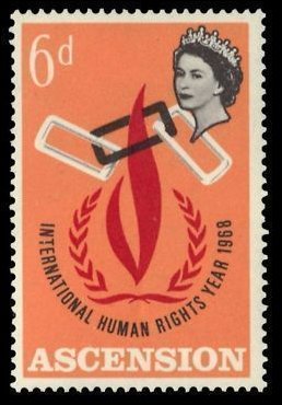 Stamp, Flame and Chain, Ascension Island,  , Human Rights