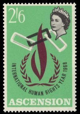 Stamp, Flame and Chain, Ascension Island,  , Human Rights