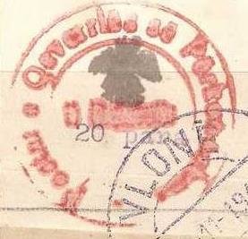 Stamp, Official Postmark of the  Posts (as No. 2). Eagle later stam, Albania,  