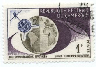 Stamp, Telstar and Globe, Cameroun,  , Telecommunication, Television, Globes, Satellites
