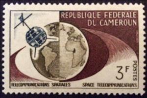 Stamp, Telstar and Globe, Cameroun,  , Telecommunication, Television, Globes, Satellites