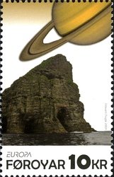 Stamp, EUROPA / C.E.P.T.: international year of astronomy, Faroe Islands,  , Landscapes, C.E.P.T., Astronomy, Rock