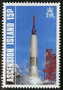 Stamp, Ignition, Ascension Island,  , Spacecrafts, Rockets