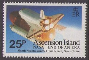 Stamp, Space Shuttle Launch, Ascension Island,  