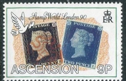 Stamp, Great Britain Nos 1 and 2, Ascension Island,  , Stamps