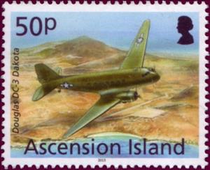Stamp, Douglas DC-3 Dakota, Ascension Island,  , Aircrafts