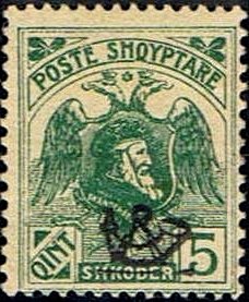 Postalstamp with overprint