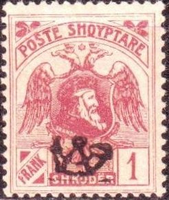 Postalstamp with overprint