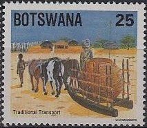 Stamp, Sled, Botswana,  