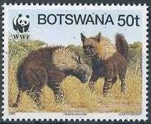 Stamp, Brown Hyena (Hyaena brunnea), Botswana,  