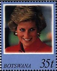 Stamp, Wearing red, Botswana,  