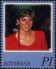 Stamp, Wearing red with hat, Botswana,  