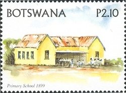 Stamp, Primary School, 1899, Botswana,  , Architecture