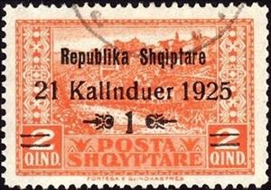 Stamp, Proclamation of the Republic, Albania,  