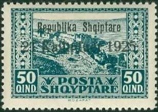 Stamp, Proclamation of the Republic, Albania,  