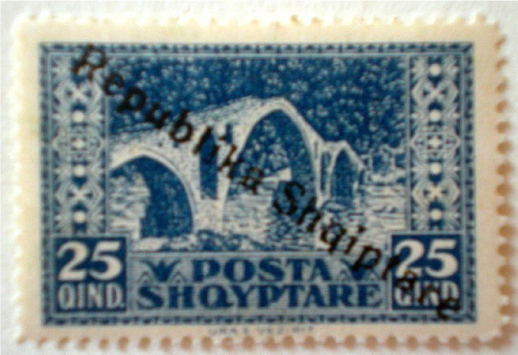 Albanian Repulic overprint