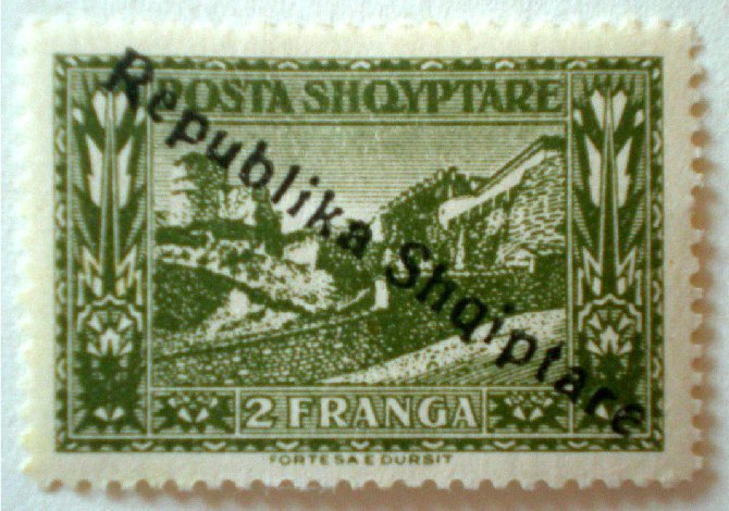 Albanian Repulic overprint