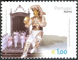 Stamp, Carnival on Terceira Island, Azores,  
