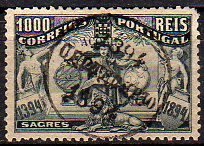 Stamp, Prince Henry studying nautical charts, Azores,  