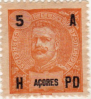 Stamp, King Carlos I, Azores,  