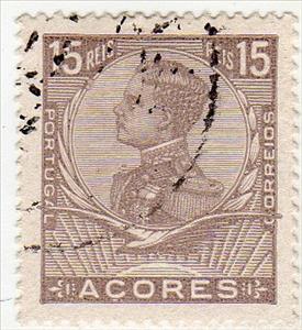 Stamp, King Emanuel II., Azores,  