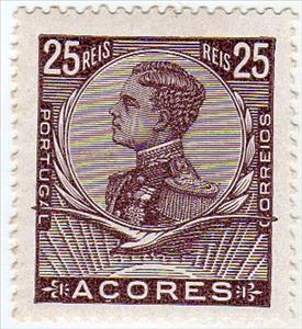 Stamp, King Emanuel II., Azores,  