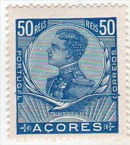 Stamp, King Emanuel II., Azores,  