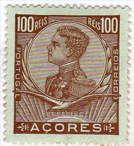 Stamp, King Emanuel II., Azores,  
