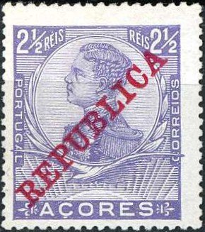 Stamp, King Emanuel II., Azores,  
