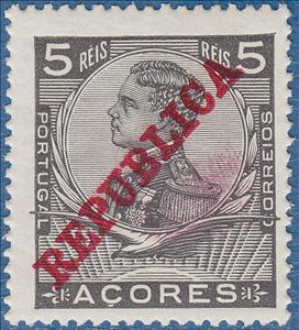 Stamp, King Emanuel II., Azores,  