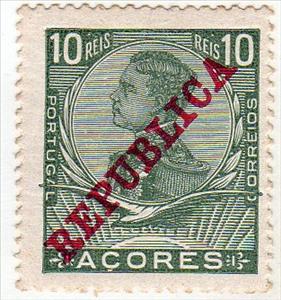 Stamp, King Emanuel II., Azores,  