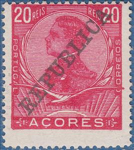 Stamp, King Emanuel II., Azores,  