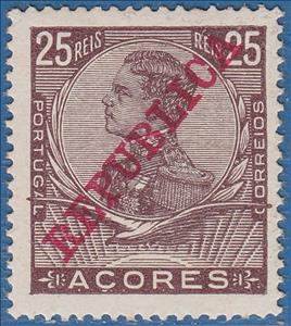 Stamp, King Emanuel II., Azores,  