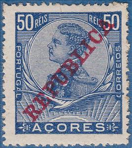 Stamp, King Emanuel II., Azores,  
