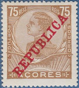 Stamp, King Emanuel II., Azores,  