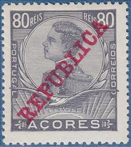 Stamp, King Emanuel II., Azores,  