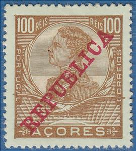 Stamp, King Emanuel II., Azores,  