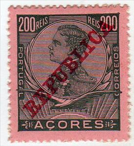 Stamp, King Emanuel II., Azores,  